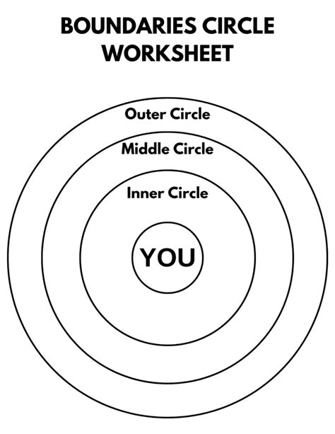 Printable Boundaries Circle Worksheet